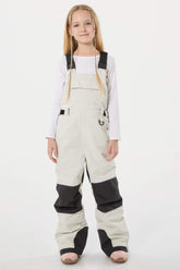 Girls’ Off White Reflective Durable Workwear Snow Bibs